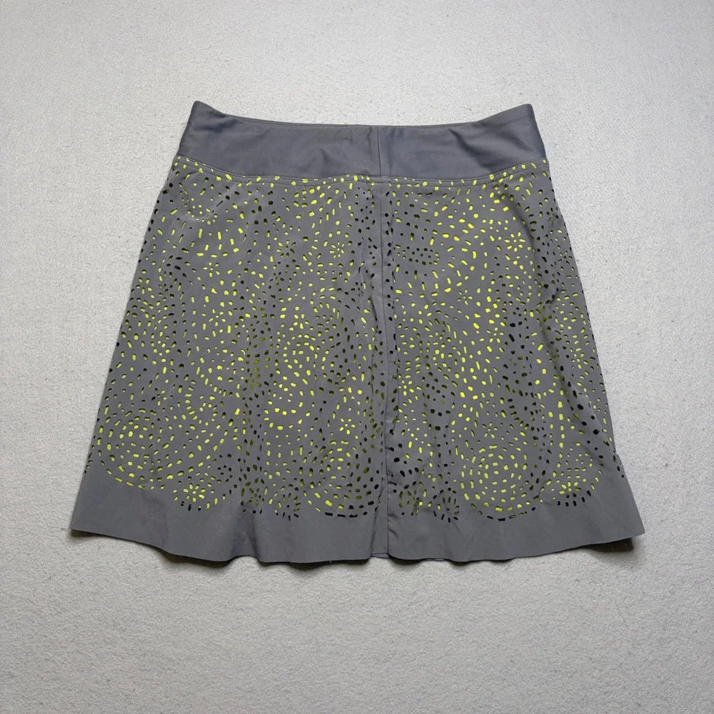 Title Nine Skort Women M Gray Nimblene Laser Cut Eyelet Active Tennis Skirt